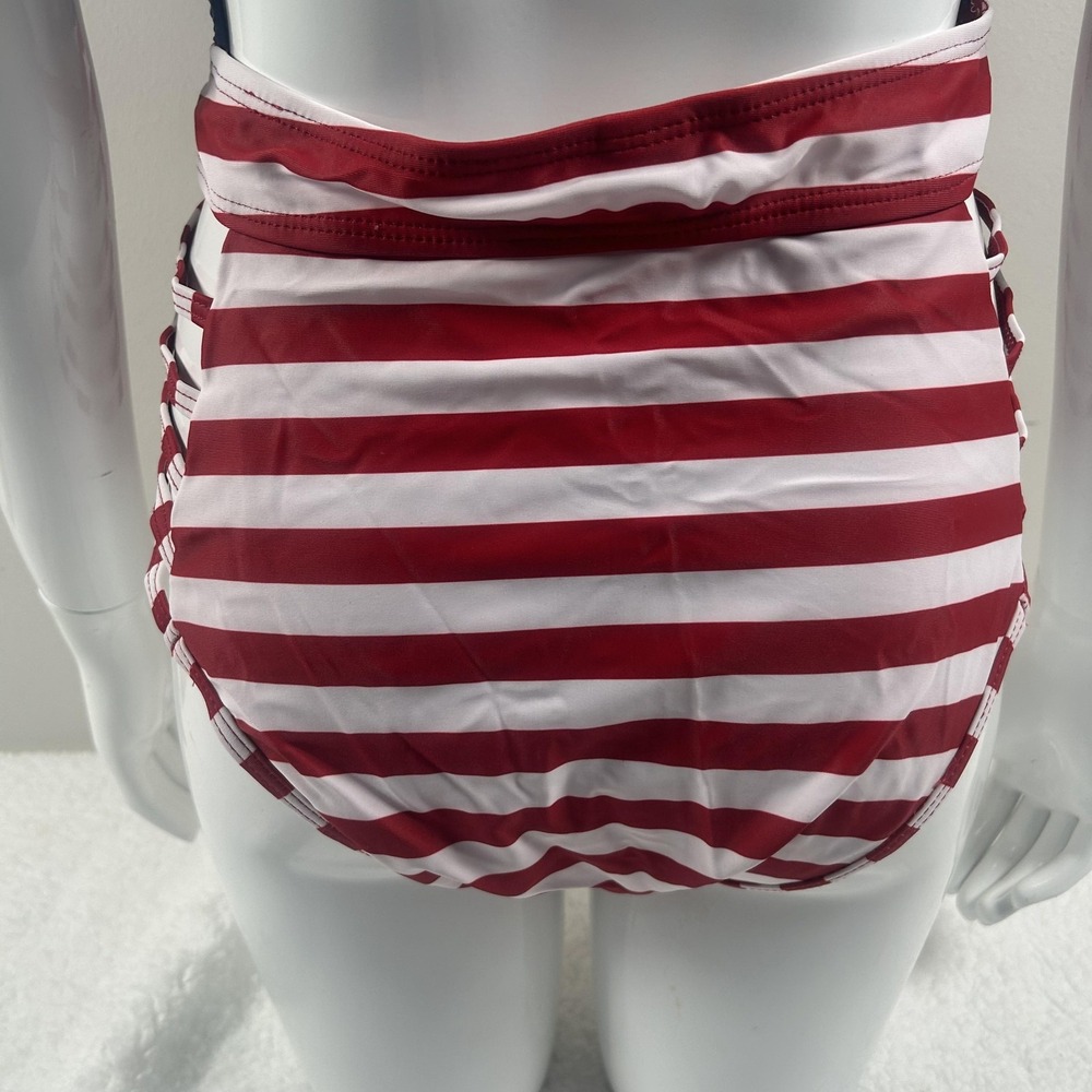 Aqua Eve Swimsuit Womens Medium USA Flag Star Stripe Halter One Piece Patriotic - Picture 13 of 13